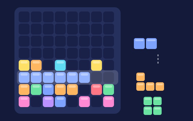 ブロックパズルのゲーム画面