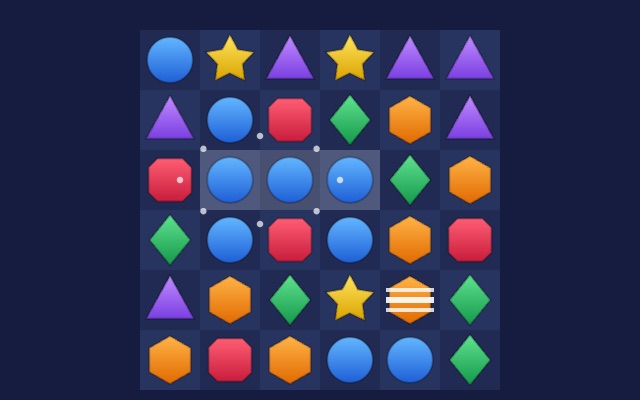 宝石パズルのゲーム画面
