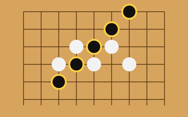 五目並べのゲーム画面