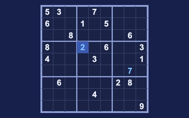 ナンプレのゲーム画面